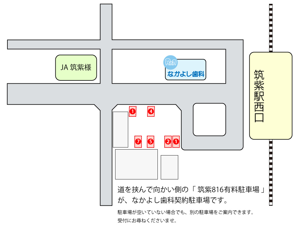 なかよし歯科クリニック駐車場地図